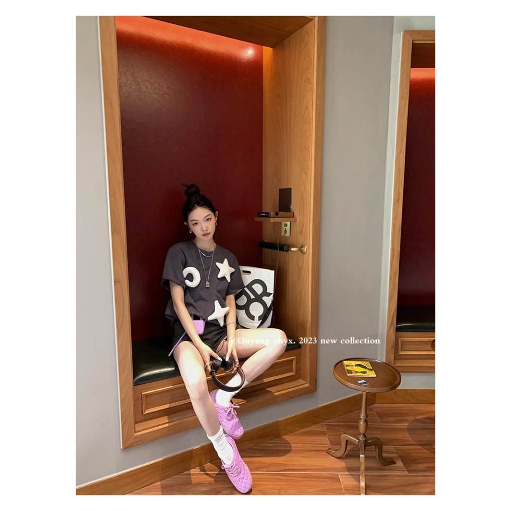 Áo Thun Mỏng Tay Ngắn Dáng Rộng Thời Trang Mùa Hè 2023 Cho Nữ