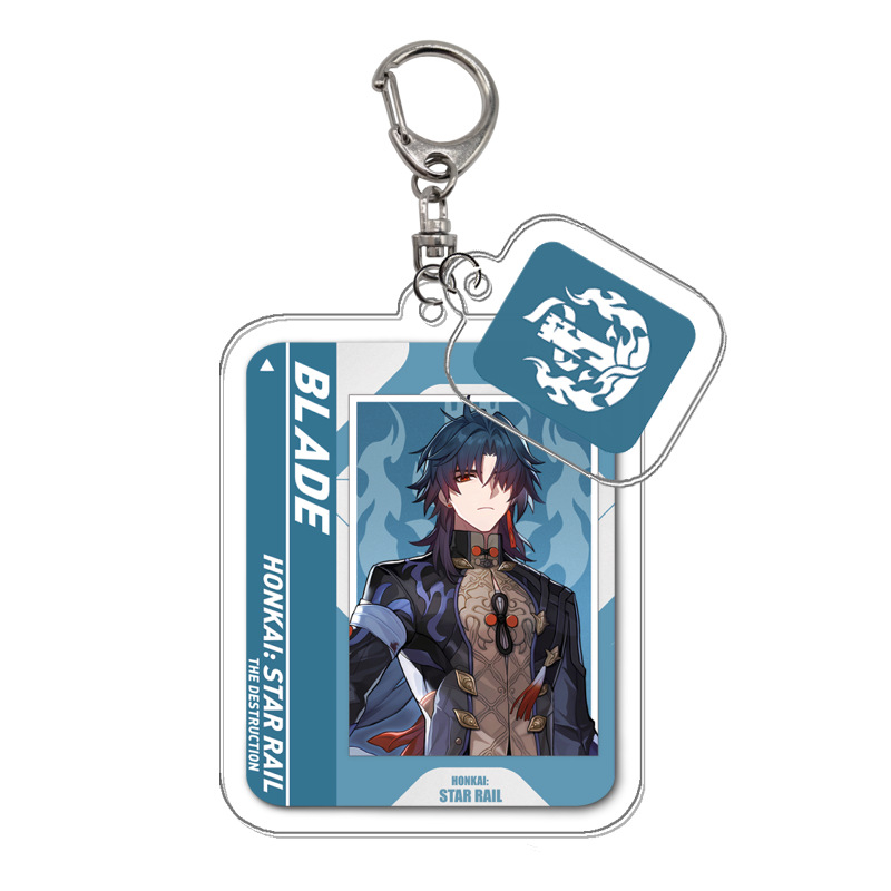Trò chơi honkai: star rail keychain imbibitor lunae jingliu2 trong 1 mặt dây chuyền acrylic