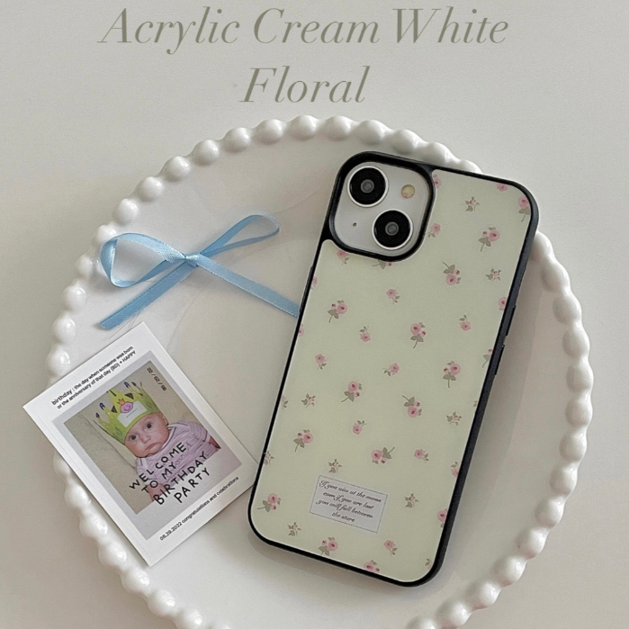 Ốp Điện Thoại Nhựa Acrylic Cứng Chống Sốc In Hình Hoa Phong Cách Hàn Quốc Cho Iphone 11 12 13 14 Pro Max