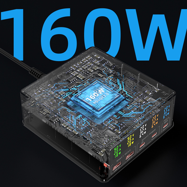 Đế Sạc Không Dây 160W USB Type-C 15W QC3.0 Cho Điện Thoại / Laptop