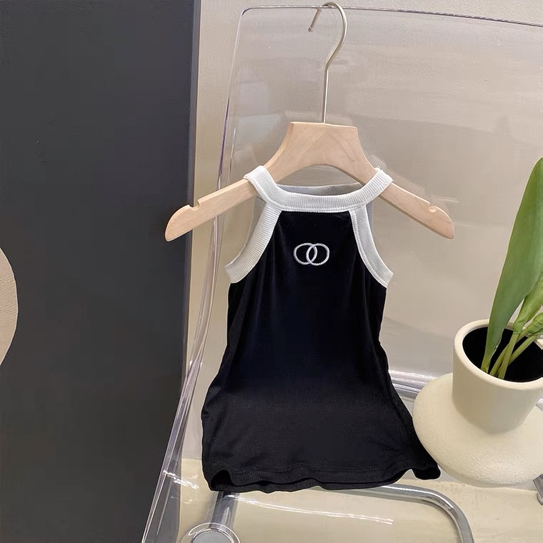 Áo Hai Dây Trơn Màu Xinh Xắn Theo Phong Cách Mùa Hè Dành Cho Bé Gái