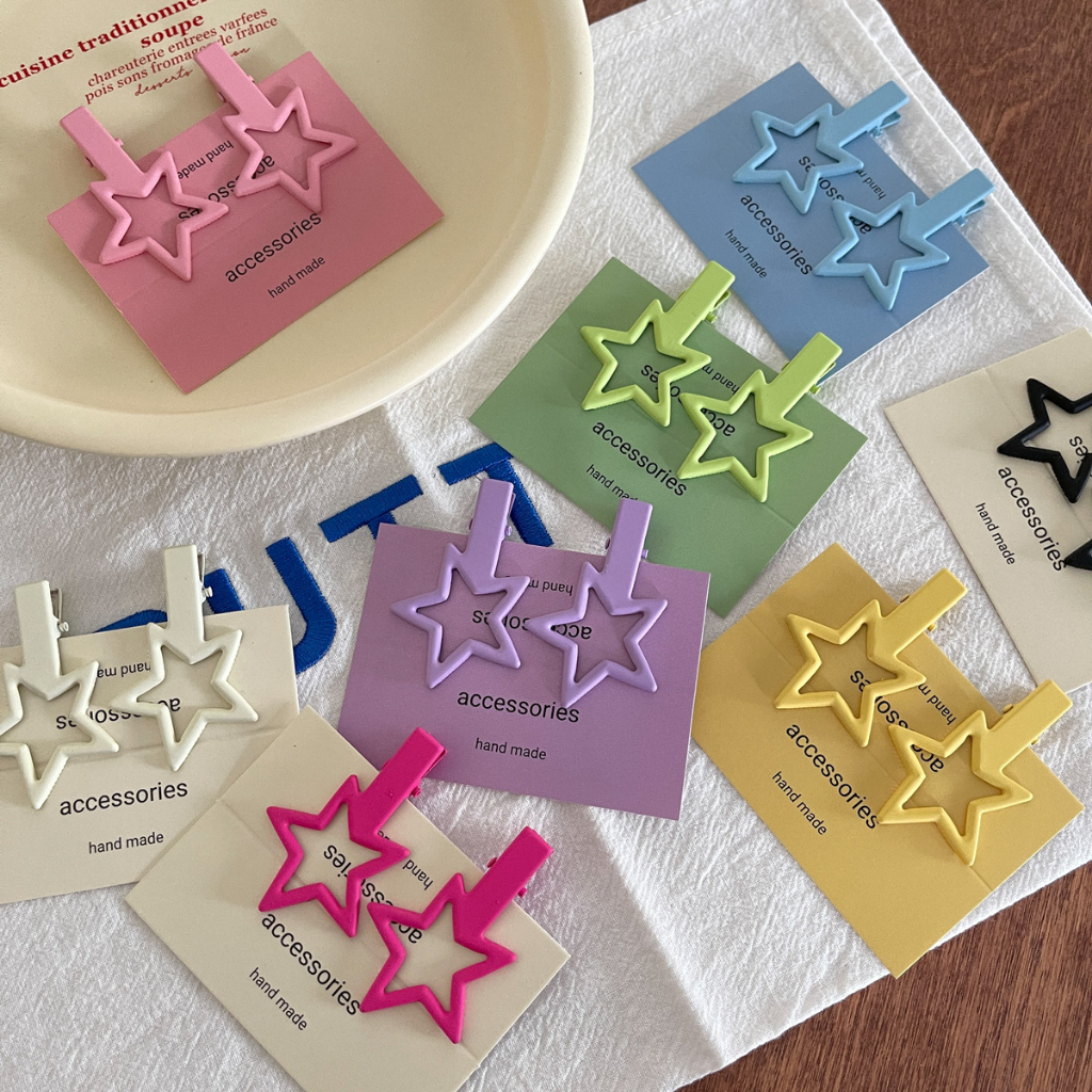 Kẹp Tóc Hình Ngôi Sao Màu Sắc Ngọt Ngào Cho Nữ