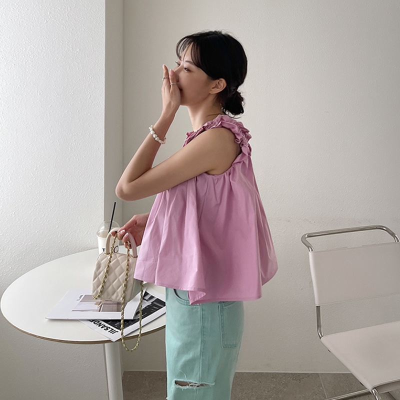 SUXI Áo Sơ Mi Không Tay Dáng Rộng Thời Trang Mùa Hè Dành Cho Nữ