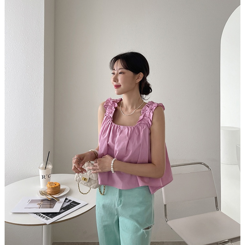 SUXI Áo Sơ Mi Không Tay Dáng Rộng Thời Trang Mùa Hè Dành Cho Nữ