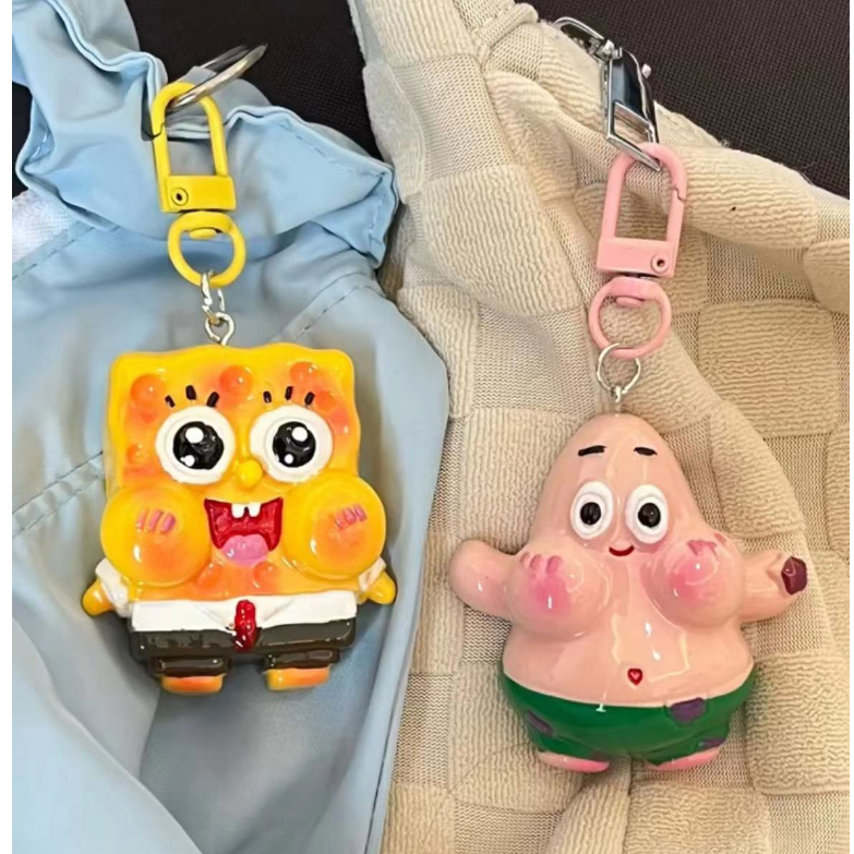 New Super Cute Cartoon Character Pendant Crayon New Keychain Cute Cartoon Resin Pendant Girls' Schoolbag Accessories Sweet Girlfriend Gift