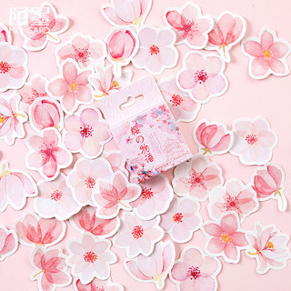 Set 45 sticker dán trang trí sổ tay diy hình hoa anh đào