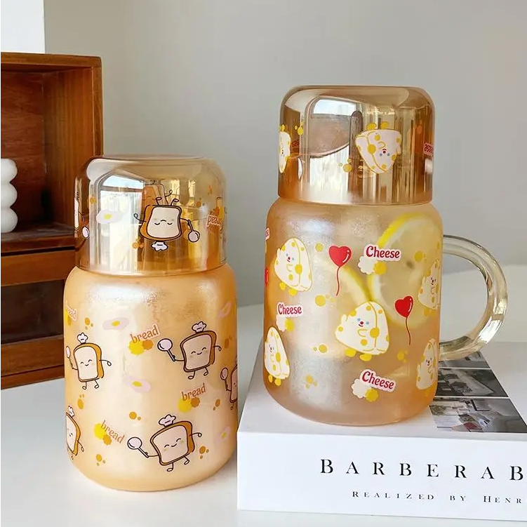 Bộ Ấm Trà Bằng Thủy Tinh Cỡ Lớn Họa Tiết Hoa Xinh Xắn