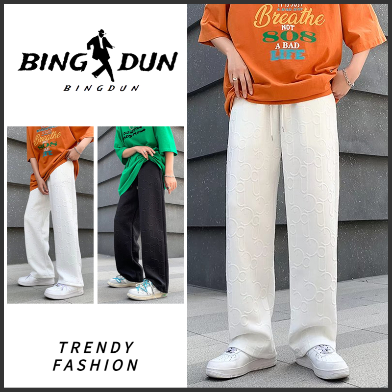Quần ống rộng nam simple hàn quốc mùa hè jogger nữ màu sắc rắn fashion form rộng thẳng đứng quần rộng thùng thình cho cặp đôi summer thời trang