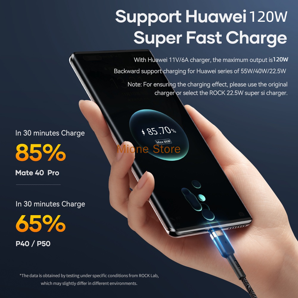 Cáp Sạc Nhanh Mione 120W Cáp Sạc USB Type C 66W Chất Lượng Cao Cho Xiaomi