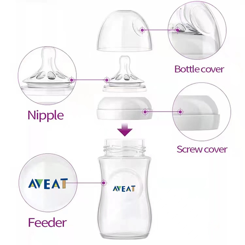 Bình Sữa Silicone Tự Nhiên Cho Bé Sơ Sinh 9oz / 4oz