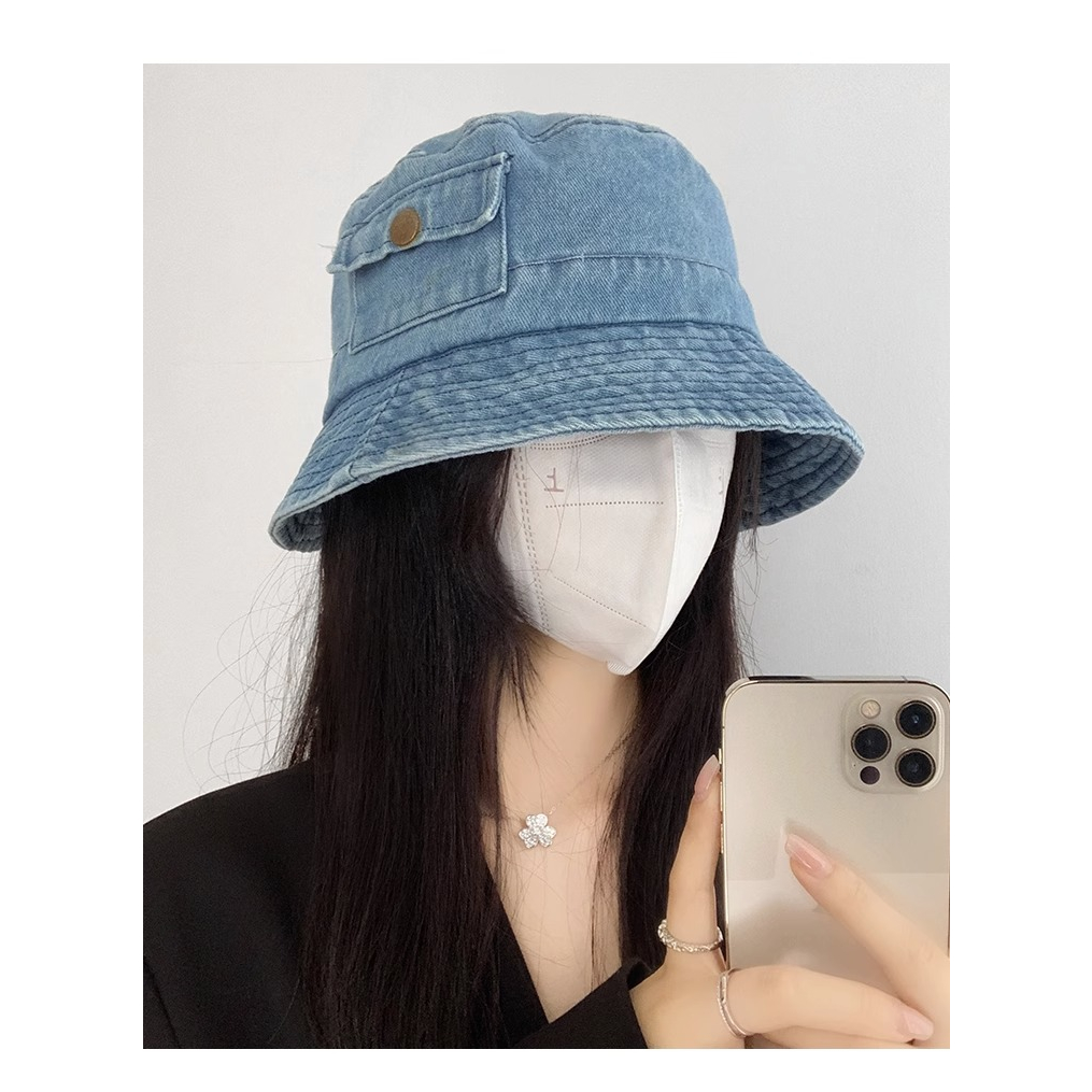 Nón Tai Bèo Vải Denim Phong Cách Nhật Bản Thời Trang Mùa Hè Dành Cho Nữ