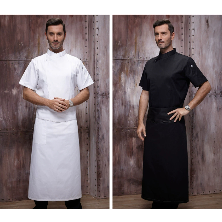Đồng Phục Đầu Bếp baju baju baju baju baju perempuan Ngắn Tay Thoáng Khí Màu Đen / Trắng