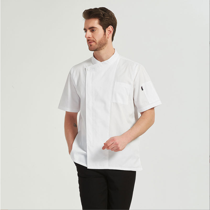 Đồng Phục Đầu Bếp baju baju baju baju baju perempuan Ngắn Tay Thoáng Khí Màu Đen / Trắng