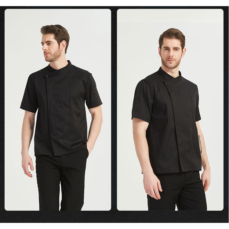 Đồng Phục Đầu Bếp baju baju baju baju baju perempuan Ngắn Tay Thoáng Khí Màu Đen / Trắng