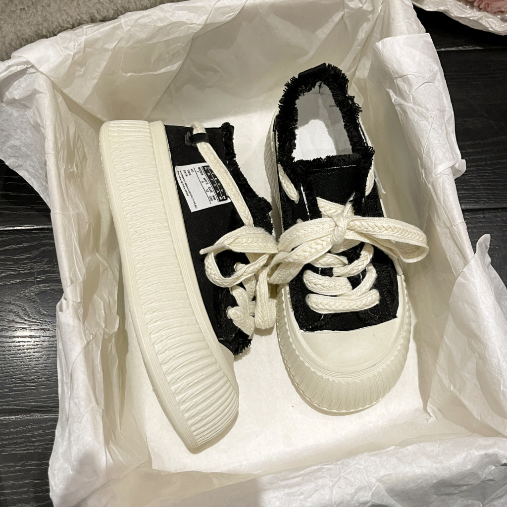 Jingming Giày canvas Mùa Hè 2023 Đế Dày Tăng Chiều Cao Phong Cách Mới Cho Nữ