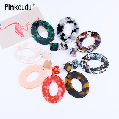 Bông Tai Hình Oval Bằng Hợp Kim Acrylic Phong Cách Vintage Thời Trang Cho Nữ PD1283