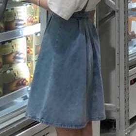 Jiashucheng Đầm Yếm Denim Thời Trang Xuân Hè Nhật Bản Dành Cho Bé
