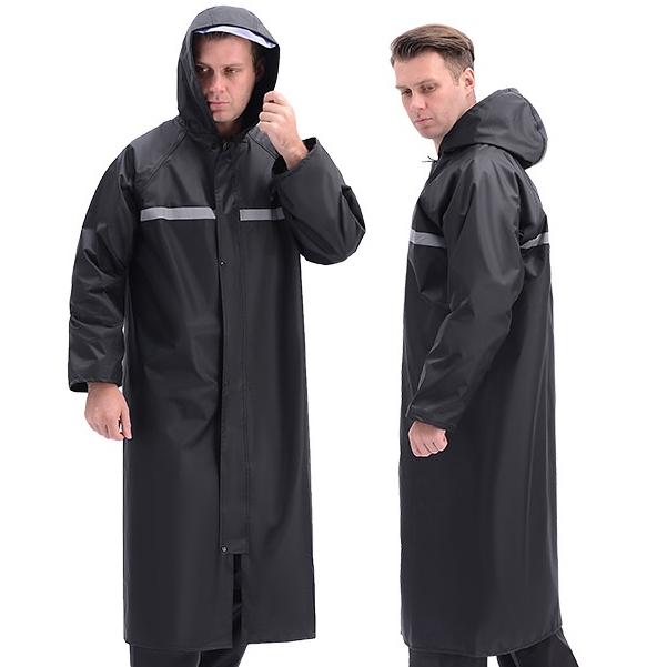 VUNC Áo Mưa Dáng Dài Phản Quang Thiết Kế Cá Tính Cho Nam