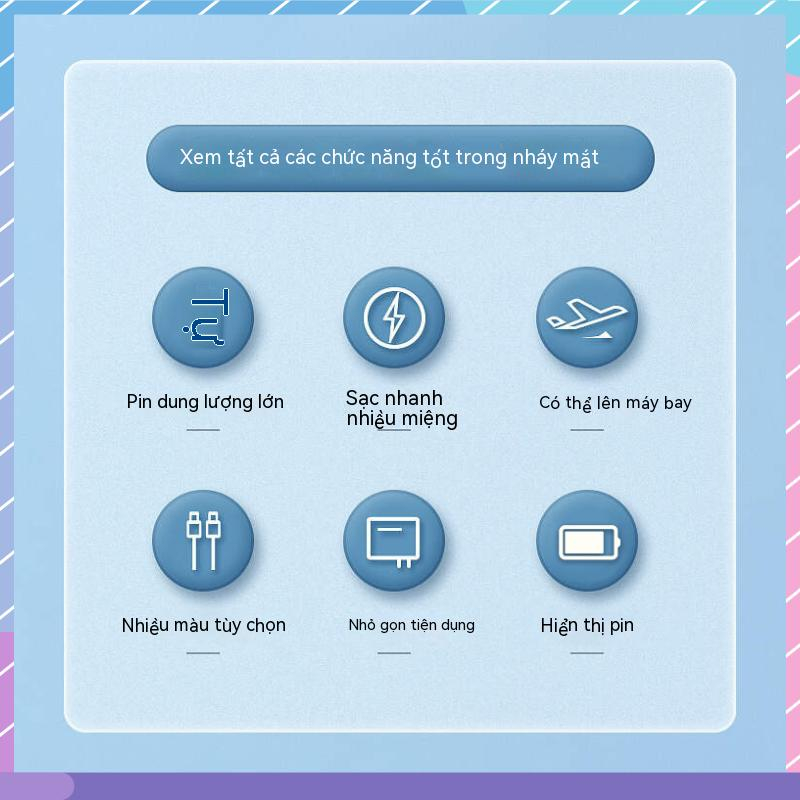 Sạc Dự Phòng 2 Dây 100W 10000mAh Đa Năng Cho Samsung / Xiaomi / oppo / vivo