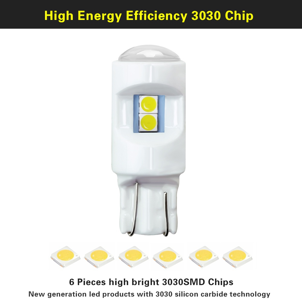 Bóng Đèn LED T10 W5W 3030 SMD Siêu Sáng Ánh Sáng Trắng Dành Cho Ô Tô Xe Máy
