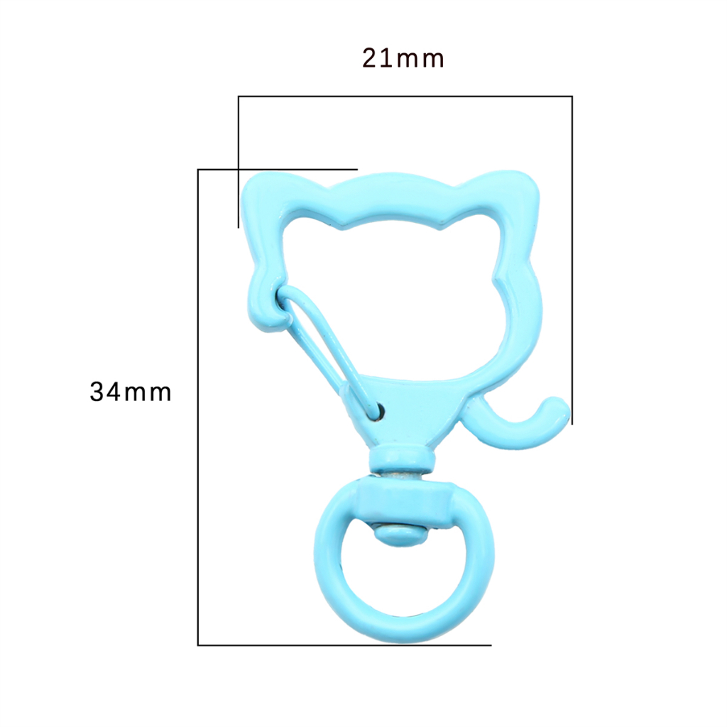 Móc Khóa Hình Mèo Phun Sơn Màu Dễ Thương 21X34mm DIY