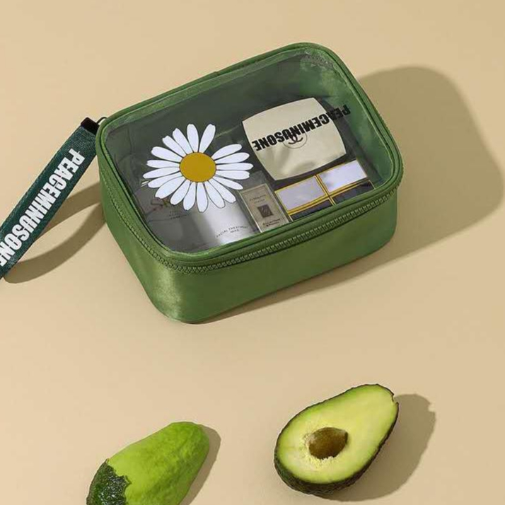 Alphaz Túi Đựng Mỹ Phẩm Bằng pvc Chống Thấm Nước Họa Tiết Hoa Cúc Xinh Xắn