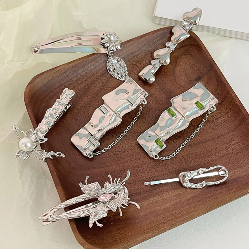 Kẹp Tóc Mỏ Vịt Bằng Kim Loại Dạng Lỏng ONERI Y2k Nhiều Loại Có Thể Chọn Lựa