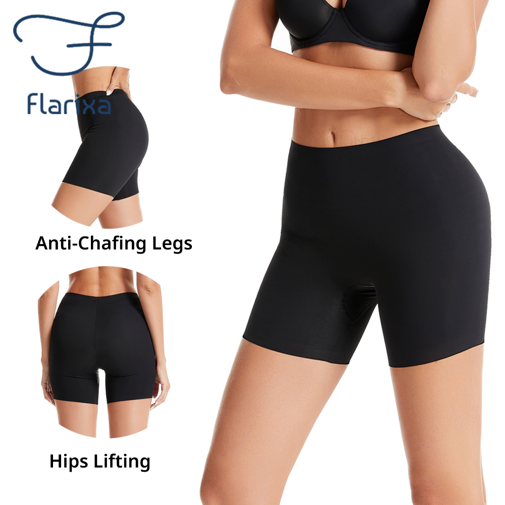 Flarixa Quần Short An Toàn Mặc Dưới Váy Eo Cao Co Giãn Không Đường May Cho Nam Nữ