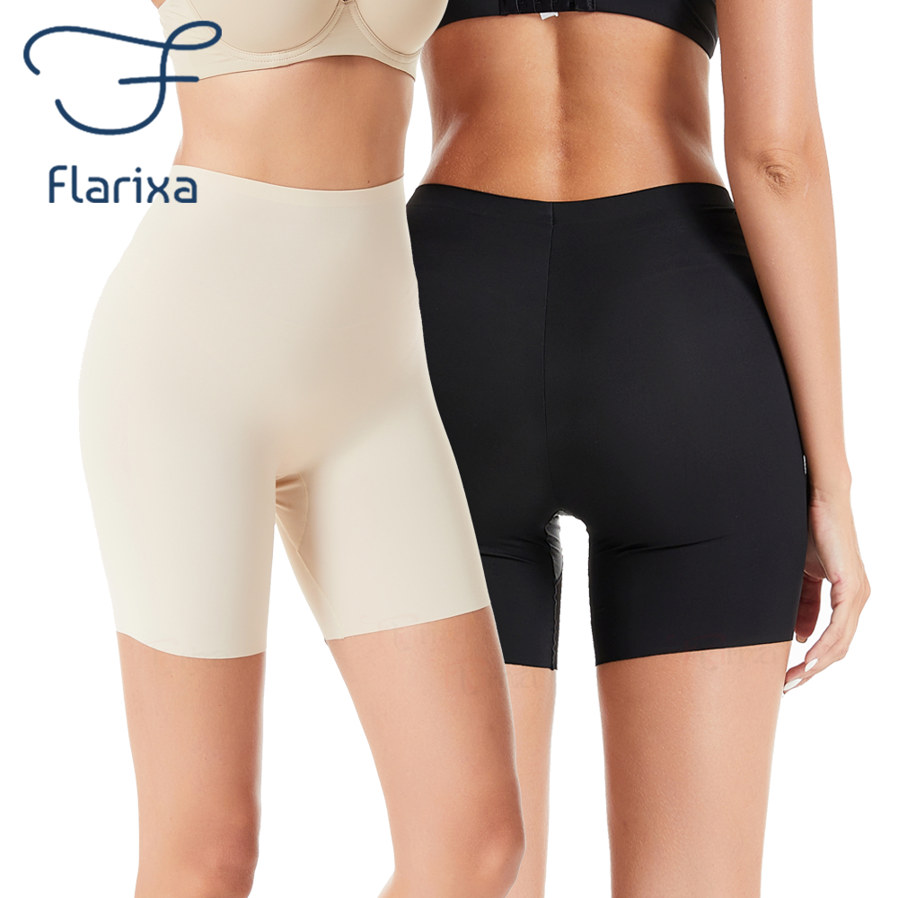 Flarixa Quần Short An Toàn Mặc Dưới Váy Eo Cao Co Giãn Không Đường May Cho Nam Nữ