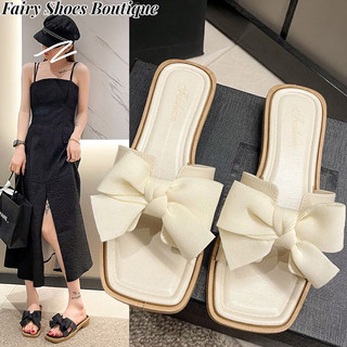 ZHUXIA Dép Sandal Đế Mềm Chống Trượt Đính Nơ Thời Trang Hàn Quốc