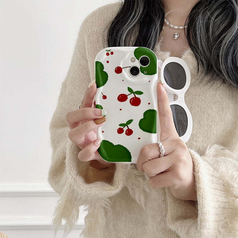 Ốp Điện Thoại Mềm Chống Rơi Hình cherry Cho iPhone 6s plus 11Promax 14Promax 11 12 7plus 8plus 13Pro xr xs max 7g 12Promax 14