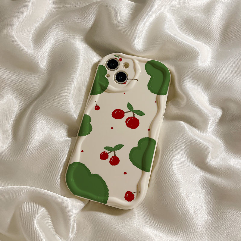 Ốp Điện Thoại Mềm Chống Rơi Hình cherry Cho iPhone 6s plus 11Promax 14Promax 11 12 7plus 8plus 13Pro xr xs max 7g 12Promax 14