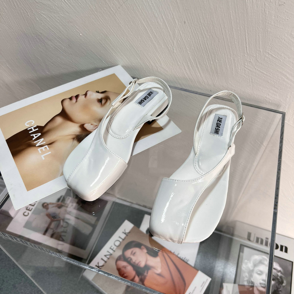 Giày Sandal Hở Ngón Đế Thấp Dày Dặn Phong Cách Âu Mỹ Thời Trang Mùa Hè 2023 Cho Nữ