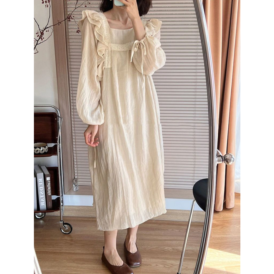 Đầm ngủ JSC tay dài dáng rộng thời trang xuân thu xinh xắn cho nữ