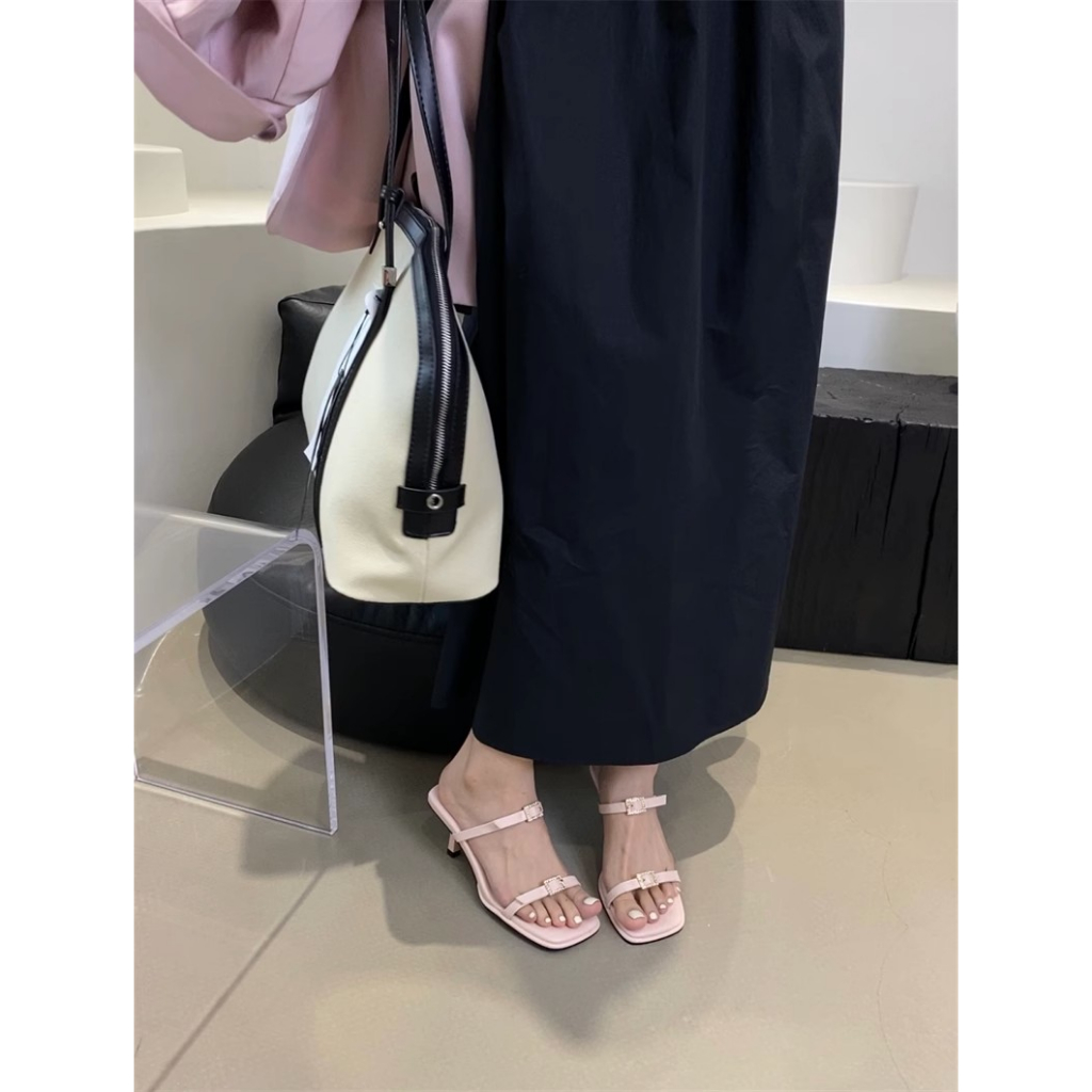 Sandal Cao Gót Mũi Vuông Phong Cách Thời Trang Mùa Hè 2023 Mới
