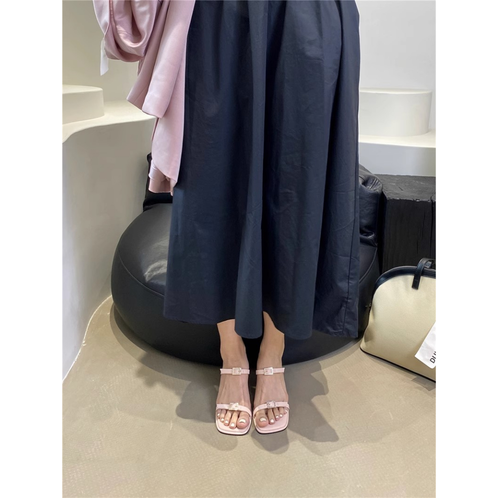 Sandal Cao Gót Mũi Vuông Phong Cách Thời Trang Mùa Hè 2023 Mới