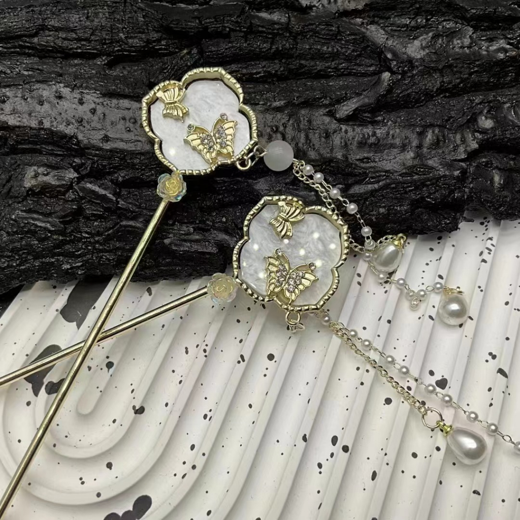 Trâm Cài Tóc Hình Lá Tre Phối Tua Rua Phong Cách Trung Hoa Cổ Điển Cho Nữ