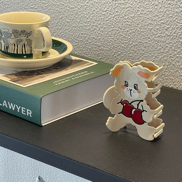 Kẹp Tóc Hình Thỏ Cherry Hoạt Hình Cỡ Lớn Thời Trang Mùa Hè 2023