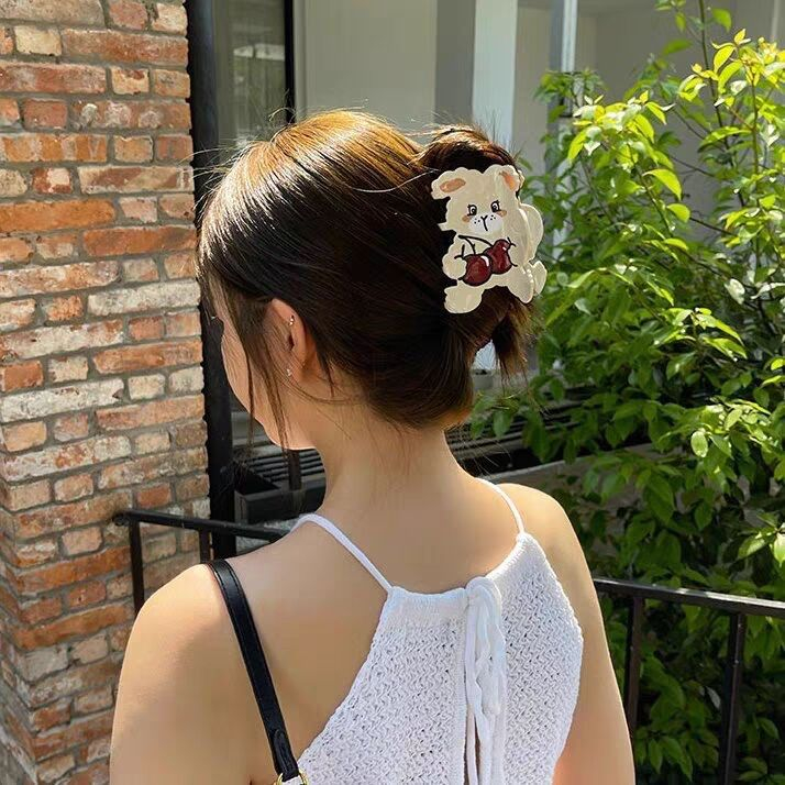 Kẹp Tóc Hình Thỏ Cherry Hoạt Hình Cỡ Lớn Thời Trang Mùa Hè 2023