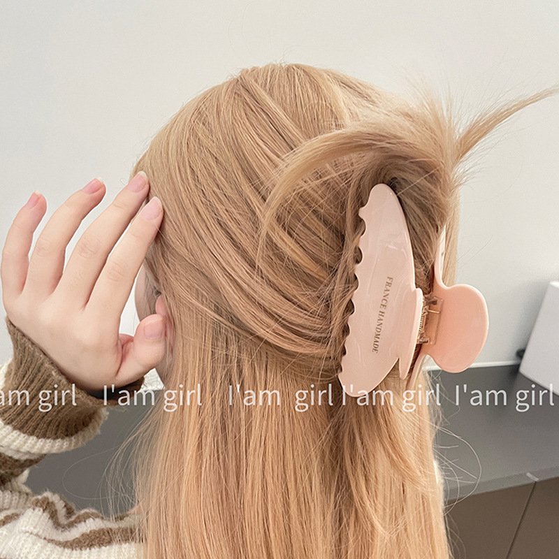 Kẹp Tóc Cỡ Lớn Màu Trơn Phong Cách Pháp Thời Trang Mùa Hè Chất Lượng Cao