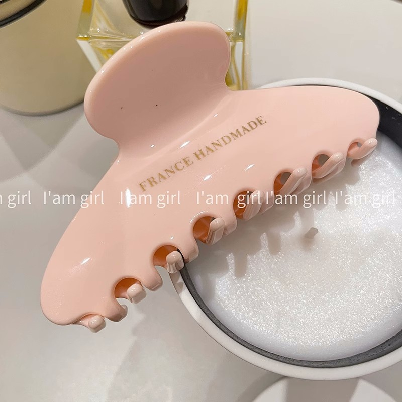 Kẹp Tóc Cỡ Lớn Màu Trơn Phong Cách Pháp Thời Trang Mùa Hè Chất Lượng Cao