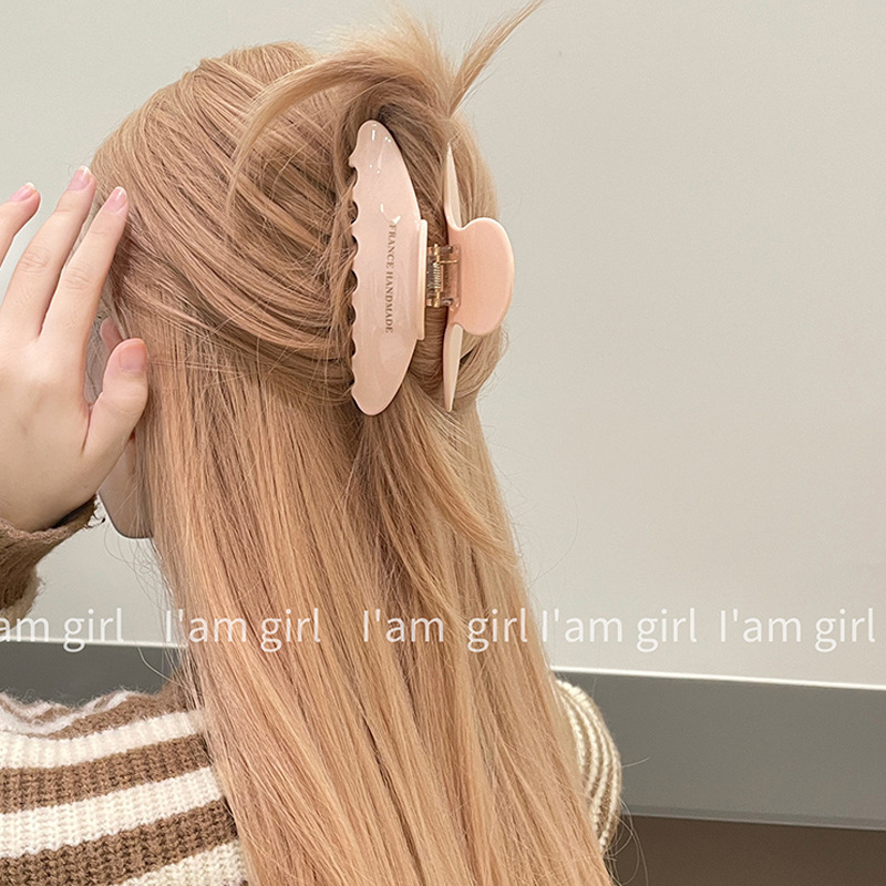 Kẹp Tóc Cỡ Lớn Màu Trơn Phong Cách Pháp Thời Trang Mùa Hè Chất Lượng Cao