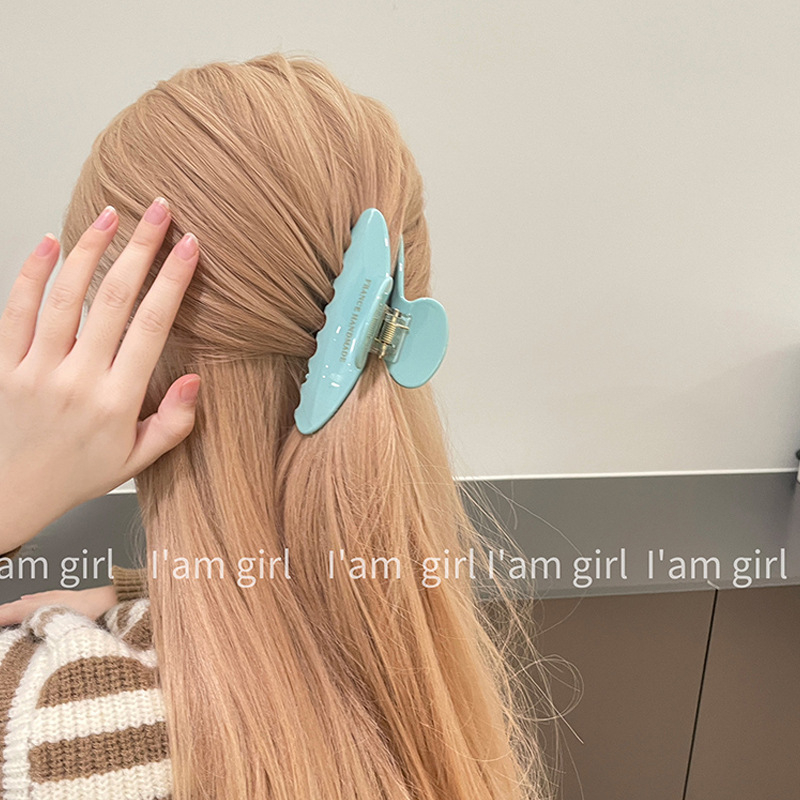 Kẹp Tóc Cỡ Lớn Màu Trơn Phong Cách Pháp Thời Trang Mùa Hè Chất Lượng Cao