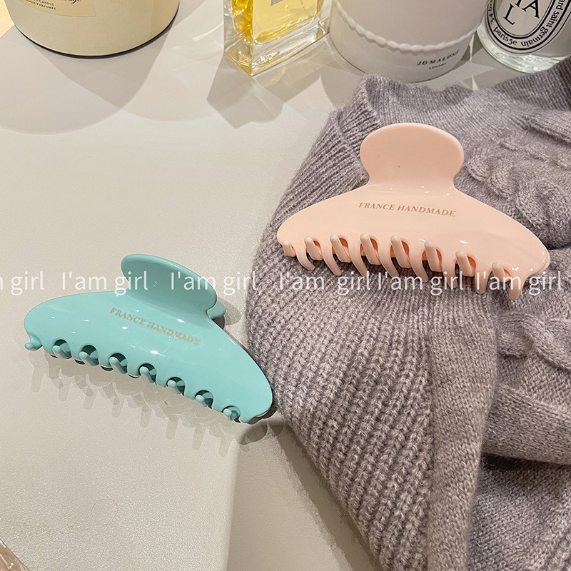 Kẹp Tóc Cỡ Lớn Màu Trơn Phong Cách Pháp Thời Trang Mùa Hè Chất Lượng Cao