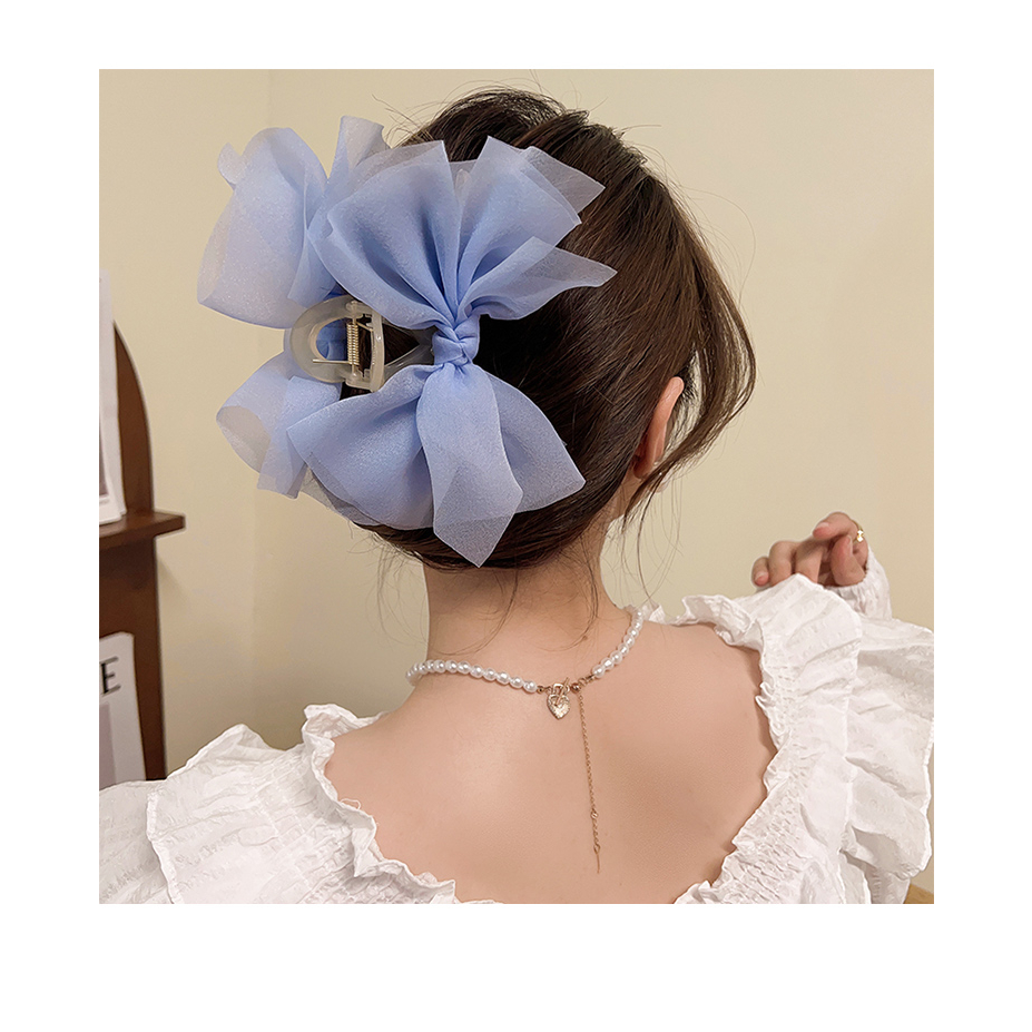 Kẹp Tóc Nơ Lưới Cỡ Lớn Thời Trang 2023 Mới Cho Bé Gái