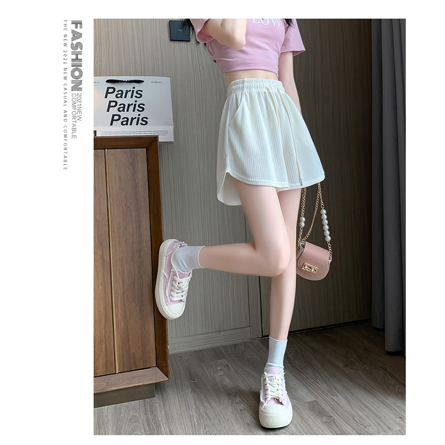 Ethelgirl Quần Short Thể Thao Vải Lụa Lạnh Mỏng Ống Rộng Thời Trang Mùa Hè 6 Màu Sắc Lựa Chọn Dành Cho