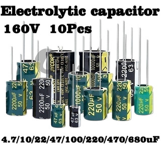 5~10pcs tụ điện nhôm 160v 4.7uf 10uf 22uf 47uf 100uf 220uf 470uf 680uf chuyên dụng