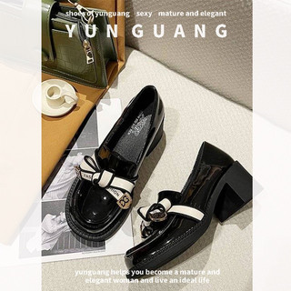 Giày lười YUNGUANG bằng da phong cách Anh quốc thời trang nữ