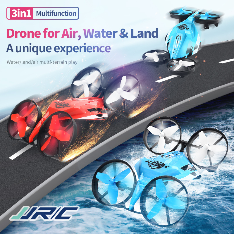 Xe Hơi / Tàu Thuyền Điều Khiển Từ Xa mini 3 Trong 1 Không Thấm Nước JJRC