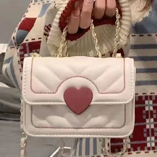 Jiashucheng Túi Xách Đeo Chéo Hình Vuông Nhỏ Màu Trắng Thêu Đường Chỉ Phối Dây Xích Thời Trang Mùa Hè Cho Nữ